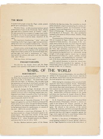 (PERIODICALS.) W.E. Burghardt Du Bois, editor. The Moon Illustrated Weekly.